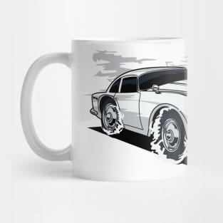 WHITE RETRO MONSTER CAR Mug